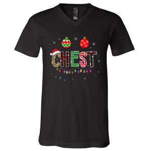 Funny Chest Nuts Couples Christmas Chestnuts Matching V-Neck T-Shirt