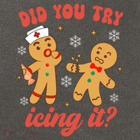 Funny Christmas Nurse Gingerbread Man Did You Try Icing It Cotton Canvas Backpack