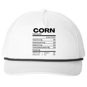 Funny Corn Nutrition Thanksgiving Costume Snapback Five-Panel Rope Hat