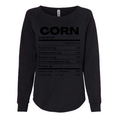 Funny Corn Nutrition Thanksgiving Costume Womens California Wash Sweatshirt