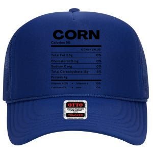 Funny Corn Nutrition Thanksgiving Costume High Crown Mesh Back Trucker Hat