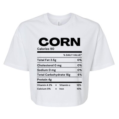 Funny Corn Nutrition Thanksgiving Costume Bella+Canvas Jersey Crop Tee