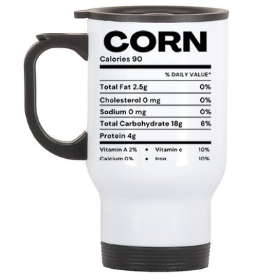 Funny Corn Nutrition Thanksgiving Costume Stainless Steel Travel Mug