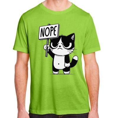 Funny Cat Nope Grumpy Face Cat Sarcastic Mom Dad Adult ChromaSoft Performance T-Shirt