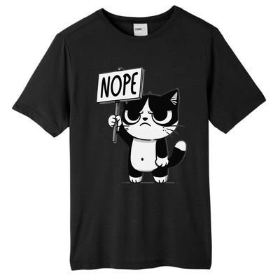 Funny Cat Nope Grumpy Face Cat Sarcastic Mom Dad Tall Fusion ChromaSoft Performance T-Shirt