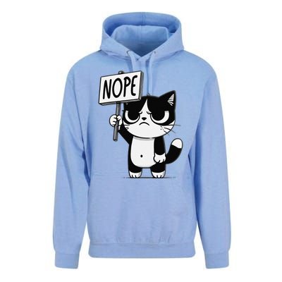 Funny Cat Nope Grumpy Face Cat Sarcastic Mom Dad Unisex Surf Hoodie