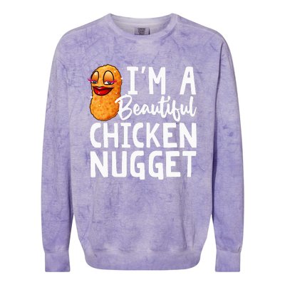 Funny Chicken Nugget Design For Kids Nuggets Lover Colorblast Crewneck Sweatshirt