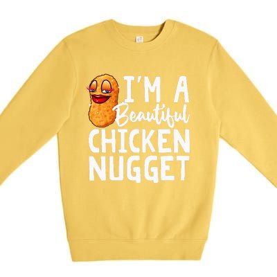 Funny Chicken Nugget Design For Kids Nuggets Lover Premium Crewneck Sweatshirt