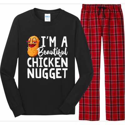 Funny Chicken Nugget Design For Kids Nuggets Lover Long Sleeve Pajama Set