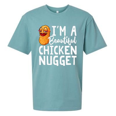 Funny Chicken Nugget Design For Kids Nuggets Lover Sueded Cloud Jersey T-Shirt