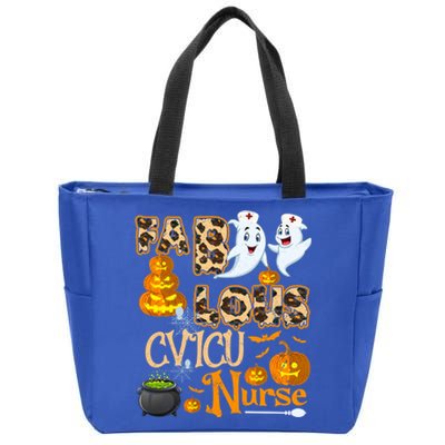 Faboolous Cvicu Nurse Funny Rn Squad Halloween Puns Funny Gift Zip Tote Bag