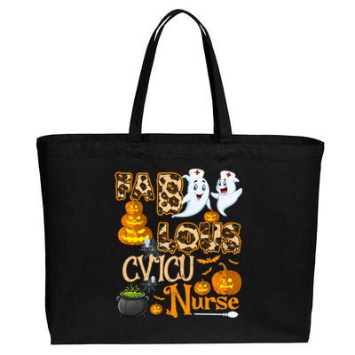 Faboolous Cvicu Nurse Funny Rn Squad Halloween Puns Funny Gift Cotton Canvas Jumbo Tote