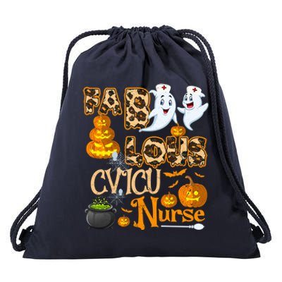 Faboolous Cvicu Nurse Funny Rn Squad Halloween Puns Funny Gift Drawstring Bag