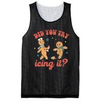 Funny Christmas Nurse Gingerbread Man Did You Try Icing It Mesh Reversible Basketball Jersey Tank