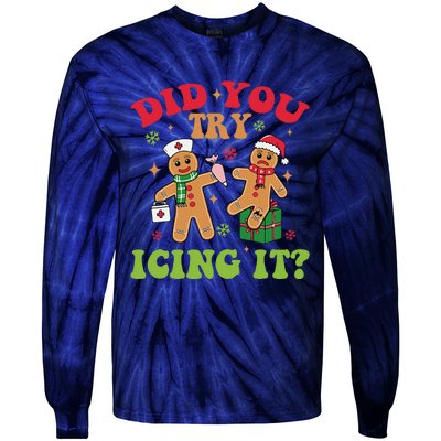 Funny Christmas Nice Naughty I Tried Holiday Xmas 2024 Tie-Dye Long Sleeve Shirt