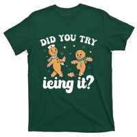 Funny Christmas Nurse Gingerbread Man Did You Try Icing It T-Shirt