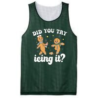 Funny Christmas Nurse Gingerbread Man Did You Try Icing It Mesh Reversible Basketball Jersey Tank