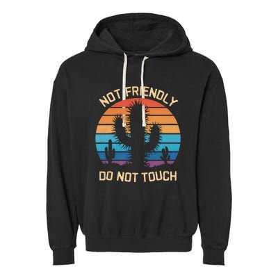 Funny Cactus Not Friendly Do Not Touch Vintage Prickly Garment-Dyed Fleece Hoodie