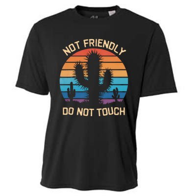 Funny Cactus Not Friendly Do Not Touch Vintage Prickly Cooling Performance Crew T-Shirt