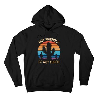 Funny Cactus Not Friendly Do Not Touch Vintage Prickly Hoodie