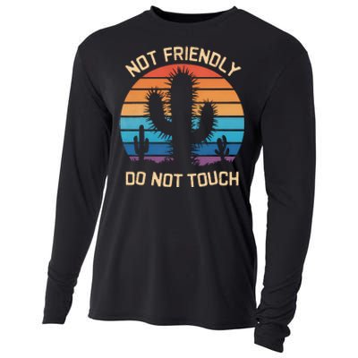 Funny Cactus Not Friendly Do Not Touch Vintage Prickly Cooling Performance Long Sleeve Crew