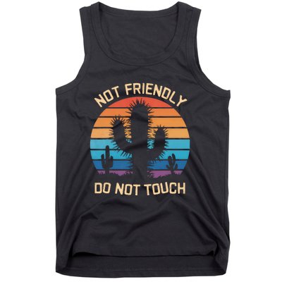 Funny Cactus Not Friendly Do Not Touch Vintage Prickly Tank Top