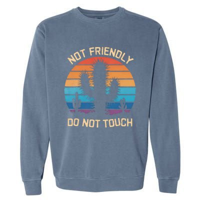 Funny Cactus Not Friendly Do Not Touch Vintage Prickly Garment-Dyed Sweatshirt