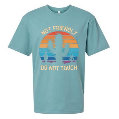 Funny Cactus Not Friendly Do Not Touch Vintage Prickly Sueded Cloud Jersey T-Shirt