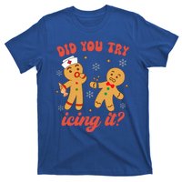 Funny Christmas Nurse Gingerbread Man Did You Try Icing It T-Shirt