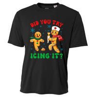 Funny Christmas Nurse Did You Try Icing It Gingerbread Man Cooling Performance Crew T-Shirt