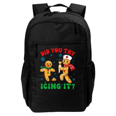 Funny Christmas Nurse Did You Try Icing It Gingerbread Man Daily Commute Backpack