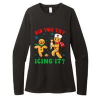 Funny Christmas Nurse Did You Try Icing It Gingerbread Man Womens CVC Long Sleeve Shirt