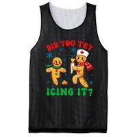 Funny Christmas Nurse Did You Try Icing It Gingerbread Man Mesh Reversible Basketball Jersey Tank