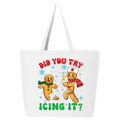 Funny Christmas Nurse Did You Try Icing It Gingerbread Man 25L Jumbo Tote