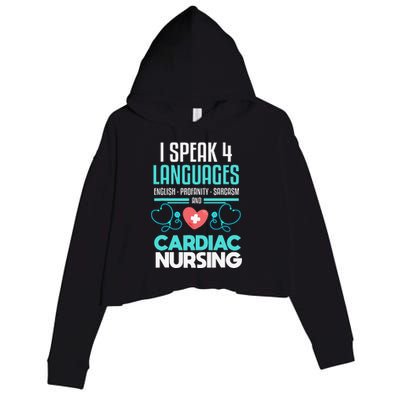 Funny Cardiac Nurse Joke Cardiology Nurse Crop Fleece Hoodie