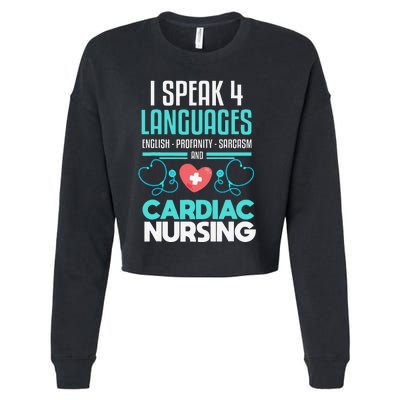 Funny Cardiac Nurse Joke Cardiology Nurse Cropped Pullover Crew