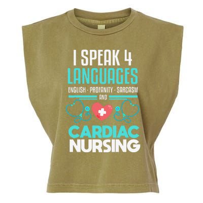 Funny Cardiac Nurse Joke Cardiology Nurse Garment-Dyed Women's Muscle Tee