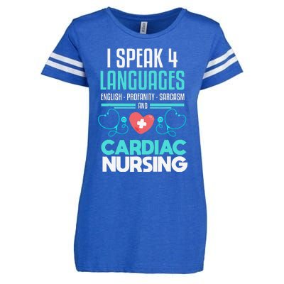 Funny Cardiac Nurse Joke Cardiology Nurse Enza Ladies Jersey Football T-Shirt