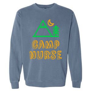 Funny Camp Nurse Medical Staff Mountain Campground Crew Cute Gift Garment-Dyed Sweatshirt