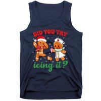 Funny Christmas Nurse Did You Try Icing It Gingerbread Man Tank Top