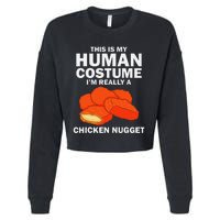 Funny Chicken Nugget Costume Fashion Nugget Foodie Cropped Pullover Crew