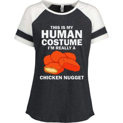 Funny Chicken Nugget Costume Fashion Nugget Foodie Enza Ladies Jersey Colorblock Tee