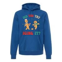 Funny Christmas Nurse Gingerbread Man Did You Try Icing It Sweatshirt Premium Hoodie