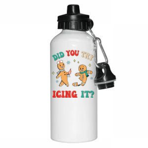 Funny Christmas Nurse Gingerbread Man Did You Try Icing It Sweatshirt Aluminum Water Bottle