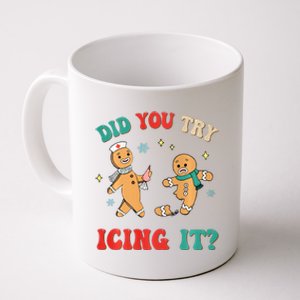 Funny Christmas Nurse Gingerbread Man Did You Try Icing It Sweatshirt Coffee Mug