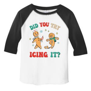 Funny Christmas Nurse Gingerbread Man Did You Try Icing It Sweatshirt Toddler Fine Jersey T-Shirt