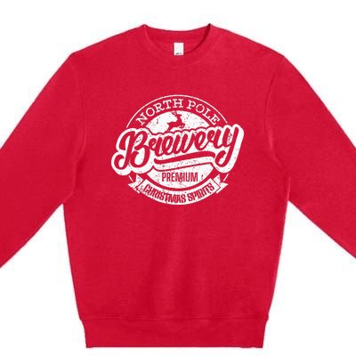 Family Christmas North Pole Brewery Cute Xmas Holiday Premium Crewneck Sweatshirt