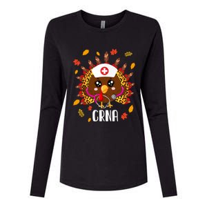 Funny Crna Nurse Leopard Turkey Leopard Nursing Thanksgiving Gift Womens Cotton Relaxed Long Sleeve T-Shirt