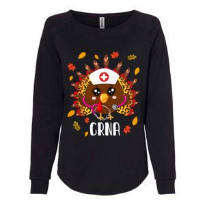 Funny Crna Nurse Leopard Turkey Leopard Nursing Thanksgiving Gift Womens California Wash Sweatshirt