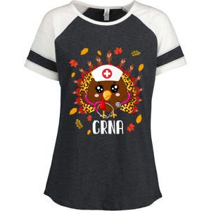 Funny Crna Nurse Leopard Turkey Leopard Nursing Thanksgiving Gift Enza Ladies Jersey Colorblock Tee